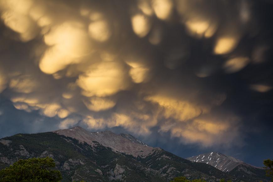 Mammatus clouds above Mt Blance in the Sangres