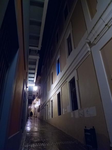 Night alley scene in Old San Juan